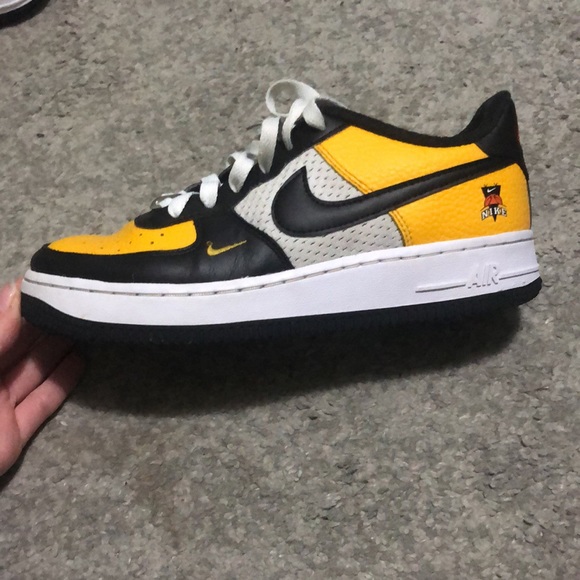 Nike Air Force 1 low black yellow jersey mesh - Picture 5 of 6